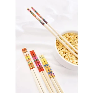 Desenli Organik Bambu Çin Çubuğu Chop Sticks 10 Çift