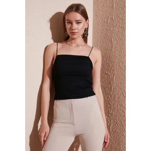 Ip Askılı Slim Fit Esnek Crop Bluz Bayan Bluz 5864064