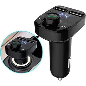 Universal Otomobillere Uyumlu Araç Fm Transmitter Bluetooth Cihazı Araba Mp3 Çalar Oto Çakmaklık Şarj Aleti Müzik Kiti