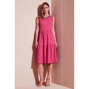 Kolye Detaylı Rahat Kesim Kolsuz Midi Elbise Bayan Elbise 5865099