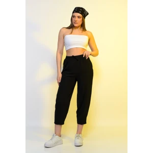 Yüksek Bel Slouchy Kadın Pantolon Fit Basic Relax Fit Rahat Kalıp