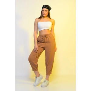 Yüksek Bel Slouchy Kadın Pantolon Fit Basic Relax Fit Rahat Kalıp