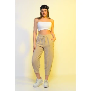 Yüksek Bel Slouchy Kadın Pantolon Fit Basic Relax Fit Rahat Kalıp