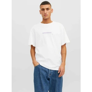 Jack & Jones Jorwaves Logo Erkek Baskılı Tişört 12235278-BEYAZ M - Beyaz