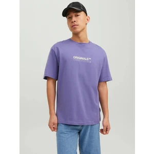 Jack & Jones Jorwaves Logo Erkek Baskılı Tişört 12235278-LILA L - Lila