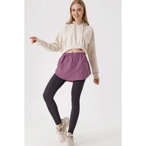 1888 Sweatshirt ve Kazak Altı Gömlek Etek - Koyu Lila