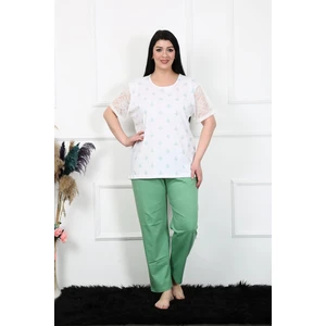 Kadın 5xl-6xl-7xl-8xl Büyük Beden Kısa Kol Pijama Takım 75001