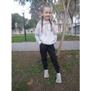 Kız , Erkek Kapişonlu Kanguru Cepli Düz Model Eşofman Takımı