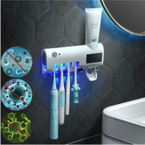 Otomatik Diş Macunu Sıkacağı ve Sterilizatör 4 Adet Diş Fırçası Tutuculu