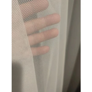 Grek Petek Dokulu Düz 1/2 Seyrek Pile Tül Perde Beyaz x En Boy