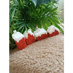 Lamira Hobi Noel Karlı Minik Evler ( 4 Adet)