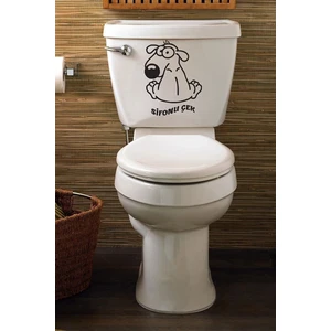Kt Grup Köpek Klozet Kapağı Sticker Banyo Sticker Sifonu Çek Yazılı