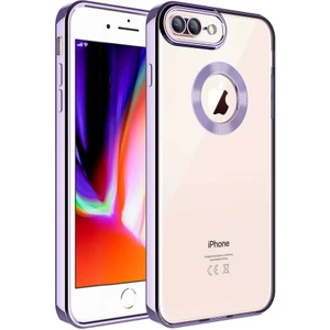 Apple iPhone 7 - 8 Plus Kılıf 5d Kamera ve Lens Korumalı Plating Logo Cut Arkası Şeffaf Silikon Flay Case