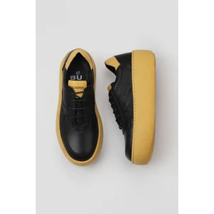 Bueno Shoes Siyah Sarı Deri Kadın Sneakers 01WV5501