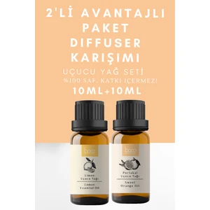 2li Difuser Karışımı Kötü Kokuya Karşı Limon & Portakal Uçucu Yağı 100 Saf Uçucu Yağı
