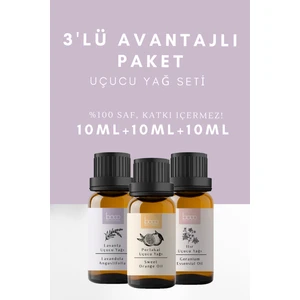 Nature Itır & Lavanta & Portakal Saf Aromaterapi Uçucu Yağı 3'lü Set (30ml)