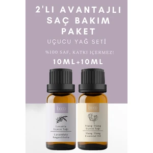 2'li Derin Huzur Ylang_Ylang & Lavanta  Saf Aromaterapi Uçucu Yağı (20 Ml)