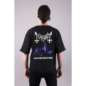 Mayhem Metal Müzik Grubu Ön Sırt Çift Taraf Baskılı Oversize Kalıp Unisex Tişört