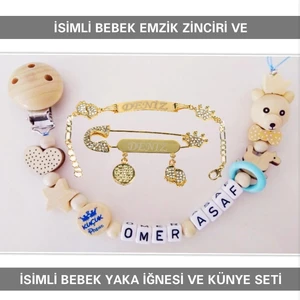 Sahi Aksesuar Isimli Emzik Zinciri ve Isimli Yaka Iğnesi ve Künye Seti BEZYI394