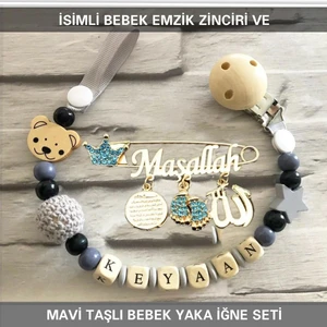 Sahi Aksesuar Isimli Emzik Zinciri ve Isimli Yaka Iğnesi Seti BEZYI395