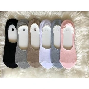 B&D Socks B&d Kadın 6'lı Silikon Baskılı Görünmez Babet Çorap