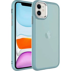 Cep Case Apple iPhone 11 Kılıf Buzlu Arka Yüzey Pastel Renk Krom Kamera ve Tuş Korumalı Kapak