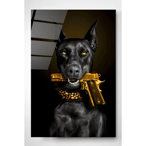 Doberman Cam Tablo Dekoratif Cam Tablo