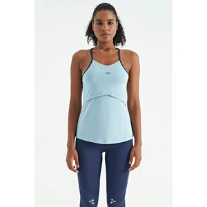 Tommy Life Açık Mavi Sırt Çarpraz Askı Detaylı Standart Kalıp Kadın Spor Atlet - 97261