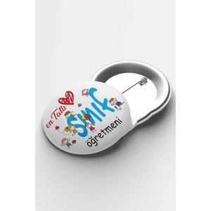 Atölye Çizgi En Tatlı Sınıf Öğretmeni Iğneli Buton Rozet 58MM