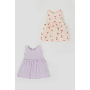 Kız Bebek Desenli Kolsuz 2'li Elbise A0207A523SM