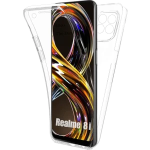 Oppo A74 Kılıf Şeffaf 360 Ön Arka Korumalı Silikon