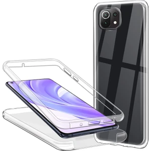 Xiaomi Mi 11 Lite Kılıf Şeffaf 360 Ön Arka Korumalı Silikon