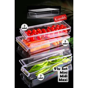 Nandy Home Kapaklı 9'lu Set New Clear Buzdolabı & Dolap Içi Düzenleyici Organizer