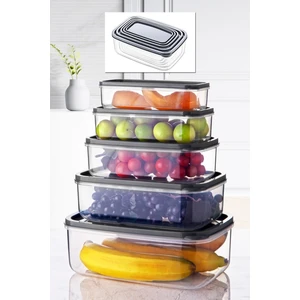 Nandy Home 5'Li Set Embox Dikdörtgen Erzak, Gıda Saklama Kabı