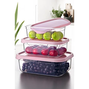 Nandy Home 3'Lü Set Embox Dikdörtgen Erzak, Gıda Saklama Kabı