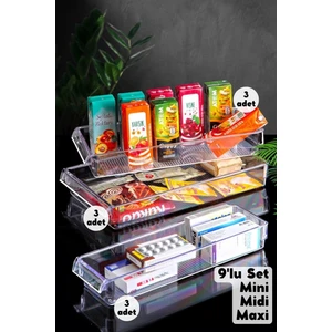Nandy Home 9'lu Set New Clear Buzdolabı & Dolap Içi Düzenleyici Organizer