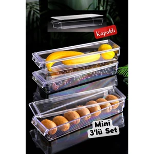 Nandy Home Kapaklı Mini New Clear Buzdolabı & Dolap Içi Düzenleyici Organizer 3 Adet