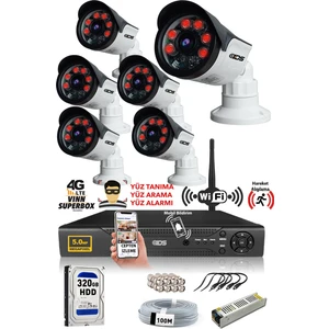 Ids 6 Kameralı Set - 5mp Sony Lensli Full Hd Gece Görüşlü Güvenlik Kamerası Sistemi - Cepten Izle