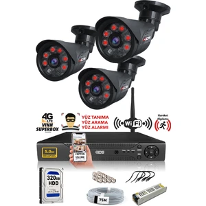 Ids 3 Kameralı Set - 5mp Sony Lensli Full Hd Gece Görüşlü Güvenlik Kamerası Sistemi - Cepten Izle