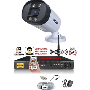 Ids 1 Kameralı 5mp Lensli 1080P Fullhd Gece Renkli Full Kamera Seti - Su Geçirmez - Cepten Izle