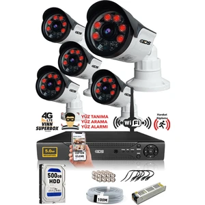 Ids 5 Kameralı 5mp Sony Lensli 1080P Fullhd Güvenlik Kamerası Sistemi - Cepten Izle - 500DIŞ