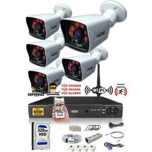 5 Kameralı 5 Mp Lensli 1080P Full HD Kamera Seti - Gece Görüşlü - Su Geçirmez - Cepten İzle