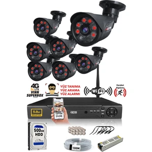 7 Kameralı 5 Mp Sony Lensli 1080P Full HD Güvenlik Kamerası Sistemi - Cepten Izle - 500DIŞ