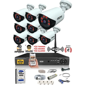 Ids - 8 Kameralı 5 Mp Sony Lensli 1080P Full HD Güvenlik Kamerası Sistemi - Cepten İzle - 500 Dış