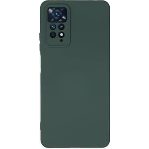Kzy Xiaomi Redmi Note 11 Pro Kapak Içi Kadife Kamera Korumalı Lansman Silikon Kılıf - Koyu Yeşil