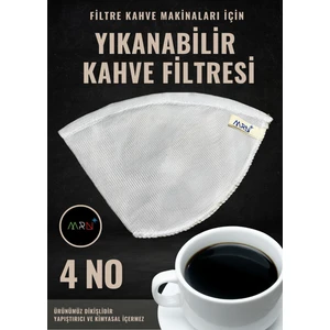 Raschel Yıkanabilir Kahve Filtresi 4 No Kumaş Kahve Filtresi, Filtre Kahve Süzgeci, Pratik Filtre