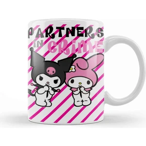 Baskı Dükkanı Sanrio Kuromi And My Melody Kupa Bardak Porselen