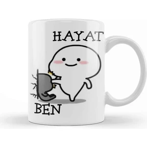 Baskı Dükkanı Hayat Beni Sıktı Komik Kupa Bardak Porselen