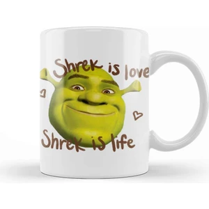 Baskı Dükkanı Shrek Is Love Shrek Is Life Kupa Bardak Porselen