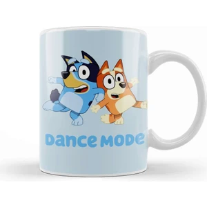 Baskı Dükkanı Dance Mode Bluey And Bingo Kupa Bardak Porselen